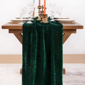 Green Velvet Table Runner